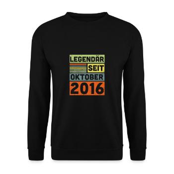 7ème anniversaire 7 ans légendaire depuis octobre 2016 - Sweat-shirt Unisexe - noir - Devant - Alina (178cm) & Michal (187cm)
