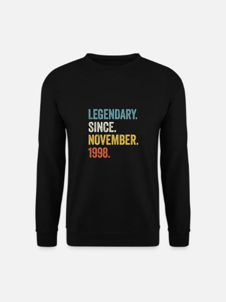 25 Years Legendary November 1998 25th Birthday - Unisex Sweatshirt - black