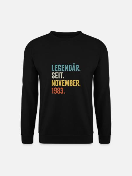 40. Geburtstag 40 Jahre Legendär November 1983 - Unisex Pullover - Schwarz