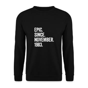 40 Years Epic Since November 1983 40th Birthday - Unisex Sweatshirt - black - Front - Alina (178cm) & Michal (187cm)