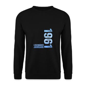 63. Geburtstag Legendärer Jahrgang 1961 63 Jahre - Unisex Pullover - Schwarz - Vorne - Alina (178cm) & Michal (187cm)