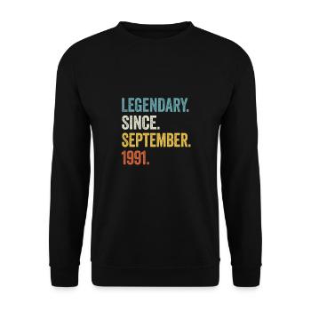 Legendary Since September 1991 33rd Birthday - Unisex Sweatshirt - black - Front - Alina (178cm) & Michal (187cm)