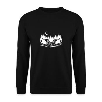 Camping Tent Bonfire Camping - Unisex Sweatshirt - black - Front - Alina (178cm) & Michal (187cm)