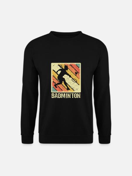 Badminton Retro Sunset Player - Unisex Sweatshirt - black