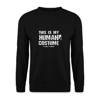 Ce que je déguise en humain, je suis un singe - Sweat-shirt Unisexe - noir - Devant - Alina (178cm) & Michal (187cm)