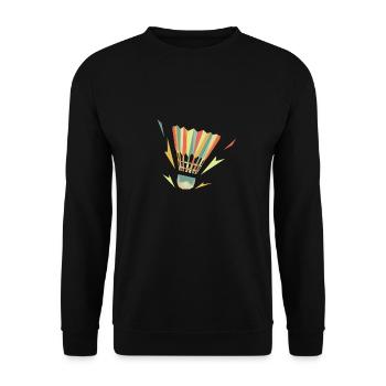 Badminton Retro Federball Spieler - Unisex Pullover - Schwarz - Vorne - Alina (178cm) & Michal (187cm)