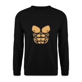 Singe Chimpanzé Corps Musclé Singe - Sweat-shirt Unisexe - noir - Devant - Alina (178cm) & Michal (187cm)
