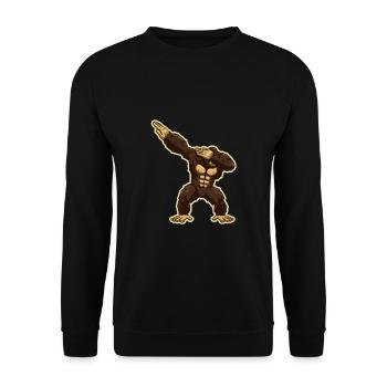 Singe Chimpanzé Gorille Dabbing Ape - Sweat-shirt Unisexe - noir - Devant - Alina (178cm) & Michal (187cm)