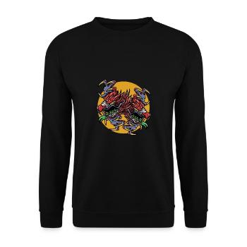 Magic Dungeon Dragon Fantasy RPG - Unisex Sweatshirt - black - Front - Alina (178cm) & Michal (187cm)