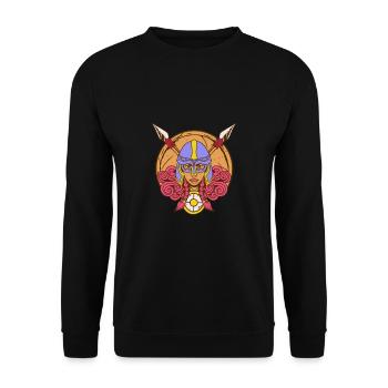 Ancient God Greek Athena Mythology - Unisex Sweatshirt - black - Front - Alina (178cm) & Michal (187cm)