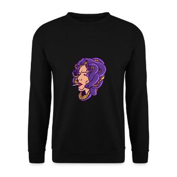 Ancient God Greek Medussa Mythology - Unisex Sweatshirt - black - Front - Alina (178cm) & Michal (187cm)