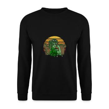 Ancient God Greek Medussa Mythology - Unisex Sweatshirt - black - Front - Alina (178cm) & Michal (187cm)