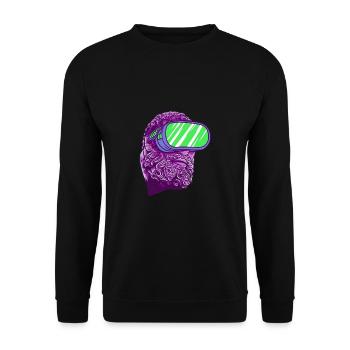 Ancient God Greek Mediocretes Mythology - Unisex Sweatshirt - black - Front - Alina (178cm) & Michal (187cm)