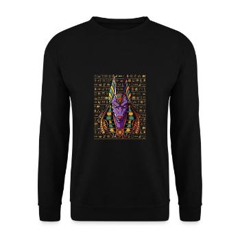 Hiéroglyphes Roi Tut Mythologie égyptienne - Sweat-shirt Unisexe - noir - Devant - Alina (178cm) & Michal (187cm)