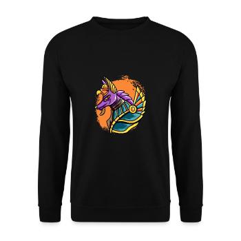 Hieroglyphen König Tut Ägyptische Mythologie - Unisex Pullover - Schwarz - Vorne - Alina (178cm) & Michal (187cm)