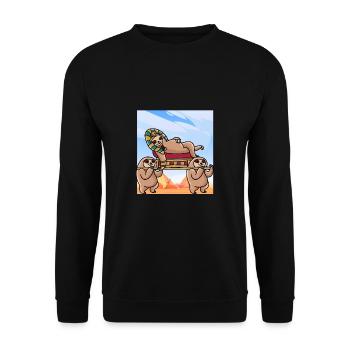 Hiéroglyphes Paresseux Tutan Mythologie égyptienne - Sweat-shirt Unisexe - noir - Devant - Alina (178cm) & Michal (187cm)