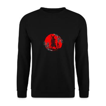 Kanji Japan Katana Sword Ninja Samurai - Unisex Sweatshirt - black - Front - Alina (178cm) & Michal (187cm)