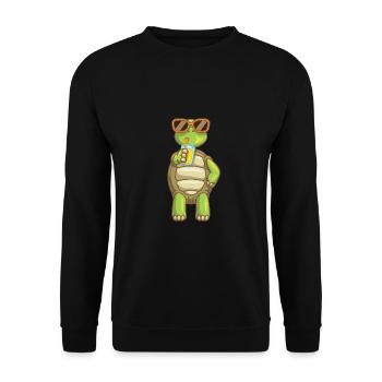 Tortue de mer Ocean Beach Tortue à boire - Sweat-shirt Unisexe - noir - Devant - Alina (178cm) & Michal (187cm)