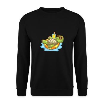 Tortue de mer Tortue nageuse de plage d’océan - Sweat-shirt Unisexe - noir - Devant - Alina (178cm) & Michal (187cm)