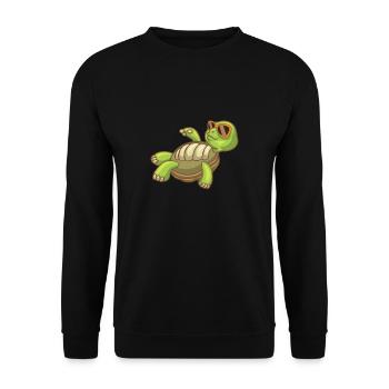 Sea Turtle Ocean Beach Relaxing Turtle - Unisex Sweatshirt - black - Front - Alina (178cm) & Michal (187cm)