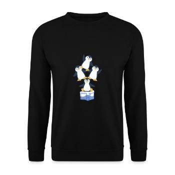 Pinguine stehen auf arktischem Seevogel Pinguin - Unisex Pullover - Schwarz - Vorne - Alina (178cm) & Michal (187cm)