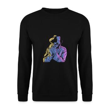 Service-Agent Offizier Detektiv - Unisex Pullover - Schwarz - Vorne - Alina (178cm) & Michal (187cm)