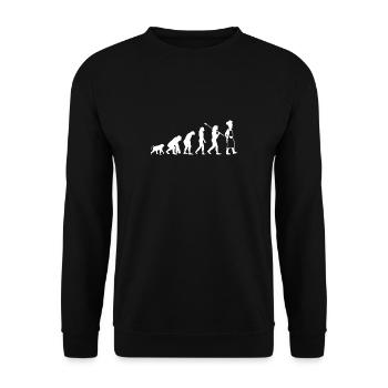 Kochen Menschliche Evolution Koch Essen Koch - Unisex Pullover - Schwarz - Vorne - Alina (178cm) & Michal (187cm)