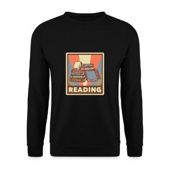 Book Nerd Learning Librarian Reading - Unisex Sweatshirt - black - Front - Alina (178cm) & Michal (187cm)