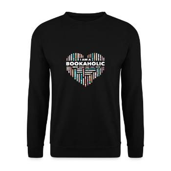 I A Bookaholic Librarian Reading - Unisex Sweatshirt - black - Front - Alina (178cm) & Michal (187cm)