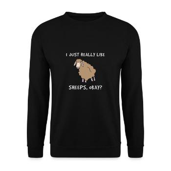 J’aime vraiment l’élevage de moutons - Sweat-shirt Unisexe - noir - Devant - Alina (178cm) & Michal (187cm)