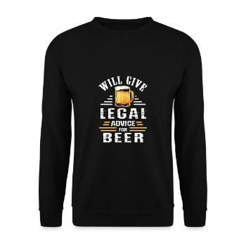 Law Attorney Give Legal Advice For Beer Lawyer - Unisex Sweatshirt - black - Front - Alina (178cm) & Michal (187cm)