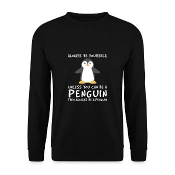 Be A Penguin Winter Seabird Penguin - Unisex Sweatshirt - black - Front - Alina (178cm) & Michal (187cm)