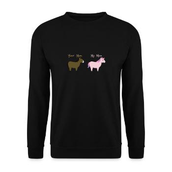 Maman Maman Ta Maman Ma Maman Fête des Mères - Sweat-shirt Unisexe - noir - Devant - Alina (178cm) & Michal (187cm)