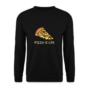 Pizzeria Pizza Life Mozarella Pizza - Sweat-shirt Unisexe - noir - Devant - Alina (178cm) & Michal (187cm)