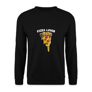 Pizzeria Italy Pizza Lover Crust Pizza - Unisex Sweatshirt - black - Front - Alina (178cm) & Michal (187cm)