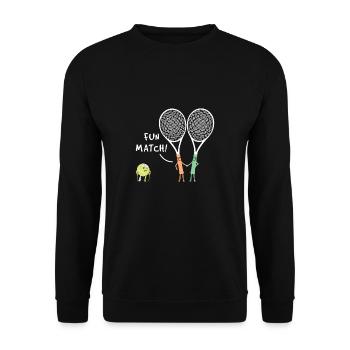 Raquette de sport Fun Match Raquette Tennis - Sweat-shirt Unisexe - noir - Devant - Alina (178cm) & Michal (187cm)