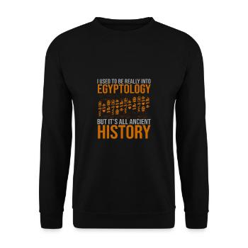 Egyptology But Ancient History Mythology - Unisex Sweatshirt - black - Front - Alina (178cm) & Michal (187cm)