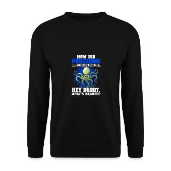 Poseidon Greet The Sea Monster Mythology - Unisex Sweatshirt - black - Front - Alina (178cm) & Michal (187cm)