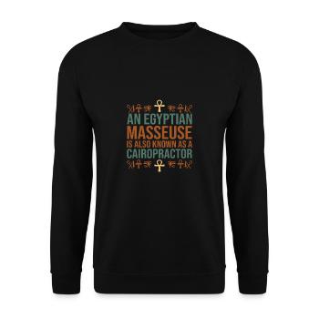 Egyptian Masseuse Known As Cairopractor - Unisex Sweatshirt - black - Front - Alina (178cm) & Michal (187cm)