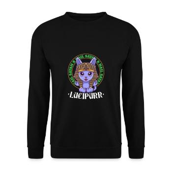 Hieroglyphs Lucipurr Mythology - Unisex Sweatshirt - black - Front - Alina (178cm) & Michal (187cm)
