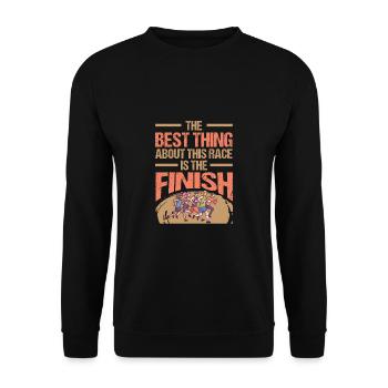 Sprint La meilleure chose est de finir de courir - Sweat-shirt Unisexe - noir - Devant - Alina (178cm) & Michal (187cm)