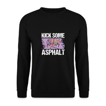 Jogging Kick Some Asphalt Running - Unisex Sweatshirt - black - Front - Alina (178cm) & Michal (187cm)