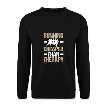 Moins cher que le jogging thérapeutique - Sweat-shirt Unisexe - noir - Devant - Alina (178cm) & Michal (187cm)