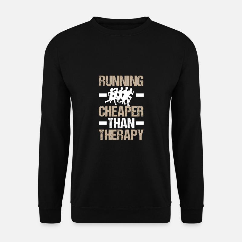 Cheaper Than Therapy Jogging Running - Unisex Sweatshirt - black