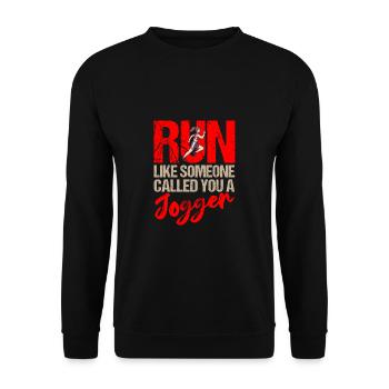 Marathon Called You A Jogger Running - Unisex Sweatshirt - black - Front - Alina (178cm) & Michal (187cm)