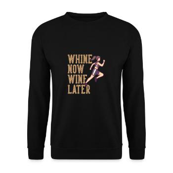 Marathon Whine Now Wine Later Running - Unisex Sweatshirt - black - Front - Alina (178cm) & Michal (187cm)