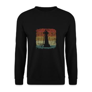 Dame Schachmatt Sport Schachbrett Schach - Unisex Pullover - Schwarz - Vorne - Alina (178cm) & Michal (187cm)