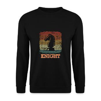 Ritter Schachmatt Sport Schachbrett Schach - Unisex Pullover - Schwarz - Vorne - Alina (178cm) & Michal (187cm)