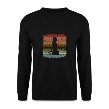 Bauer Schachmatt Sport Schachbrett Schach - Unisex Pullover - Schwarz - Vorne - Alina (178cm) & Michal (187cm)