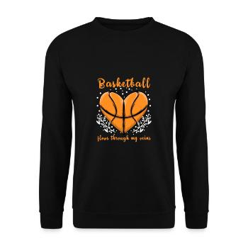 Couler dans mes veines Sports Basketball - Sweat-shirt Unisexe - noir - Devant - Alina (178cm) & Michal (187cm)